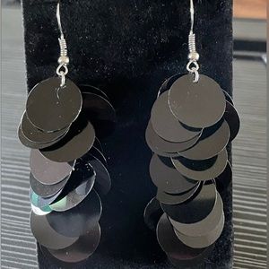 Black sequin earrings